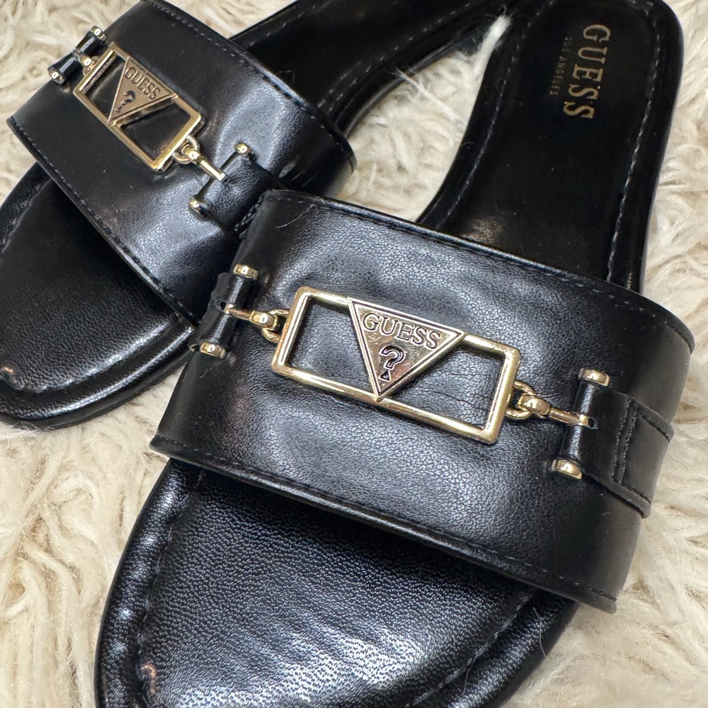 Guess Black Slide Sandals